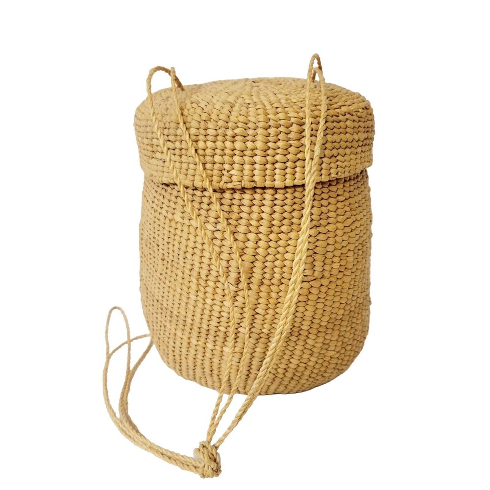 African Basket Handwoven Natural Sisal Bucket Bag